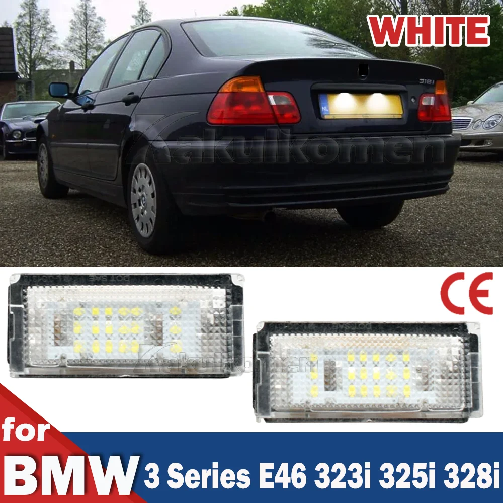 2x For BMW E46 3-Series Pre-LCI 323i 328i 25i 330i 325xi 330xi Sedan/Wagon Canbus Led License Plate Lights OEM# 51138236269