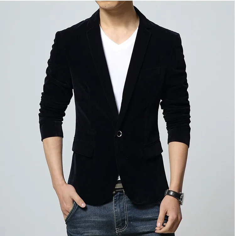 

Casual Tailored Men's Jaet Large Size Korean Sle Small Suiting Coat Busin Gentleman Long Sve Stand Fit Office Wear