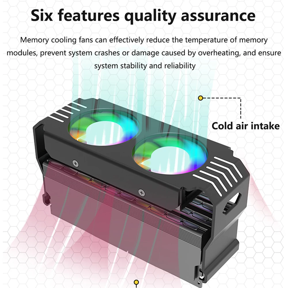 Imagem -04 - Power Train D50 Ram Dissipador Radiador Argb Ddr4 Módulo de Memória Ddr5 Dissipador de Calor Dual Fan Bracket Desktop Memória Dissipação de Calor