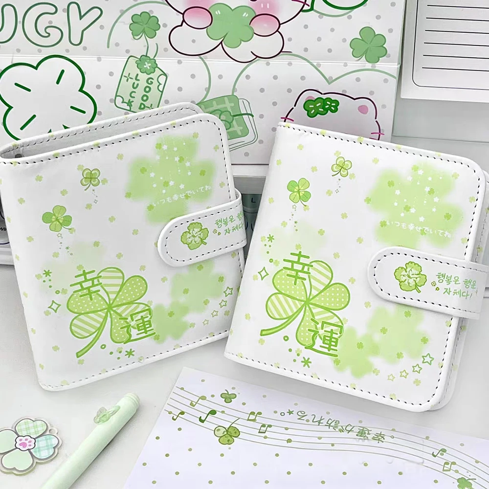

Clover One Palace Grid M5 Card Book, Loose leaf Magnetic Buckle Star chasing Small Card Storage Book Lucky Green Album