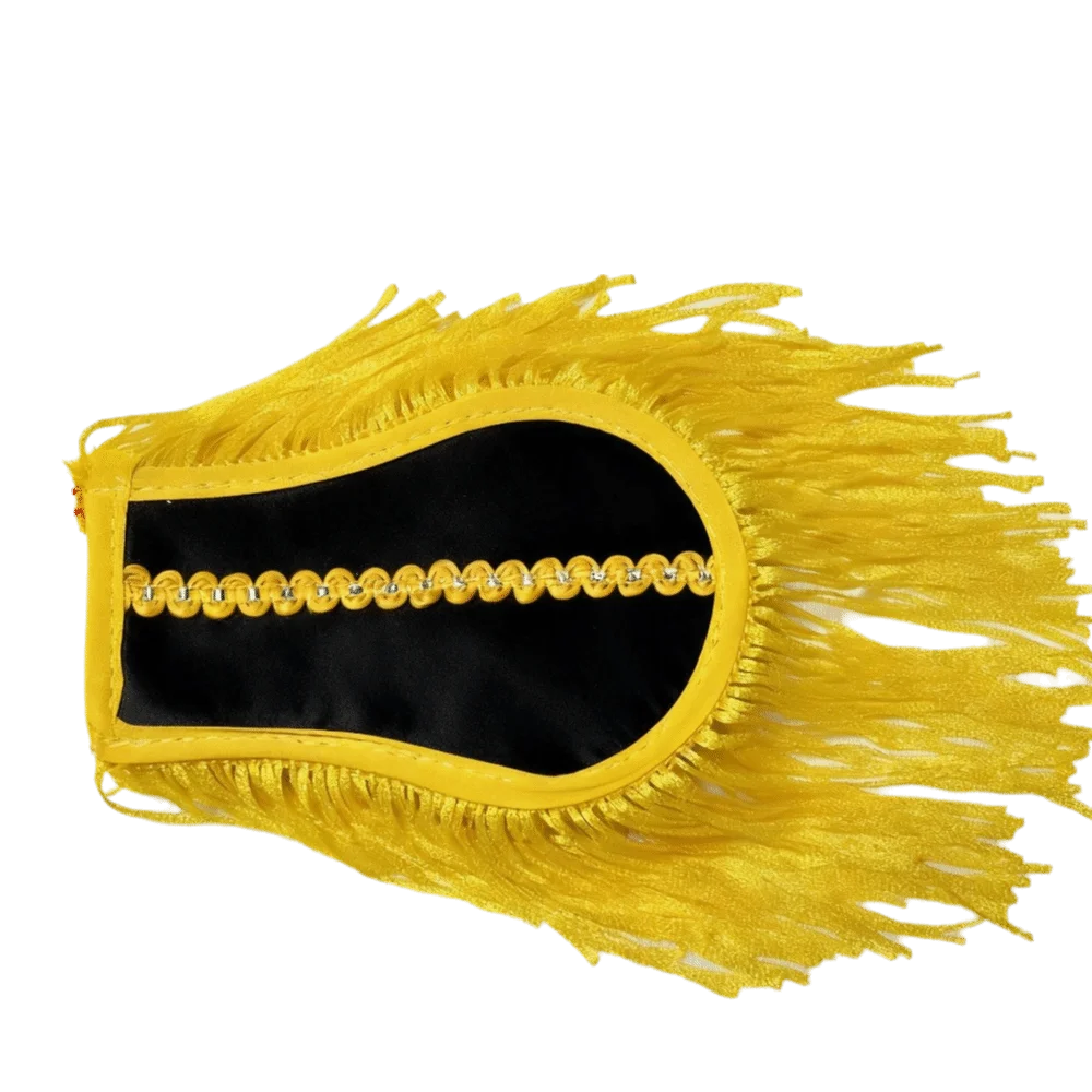 Smooth Satin Fabric Epaulettes Alloy Decorative Emblems Imitation Metallic Tassels Shoulder Badges Hidden Safety Pins