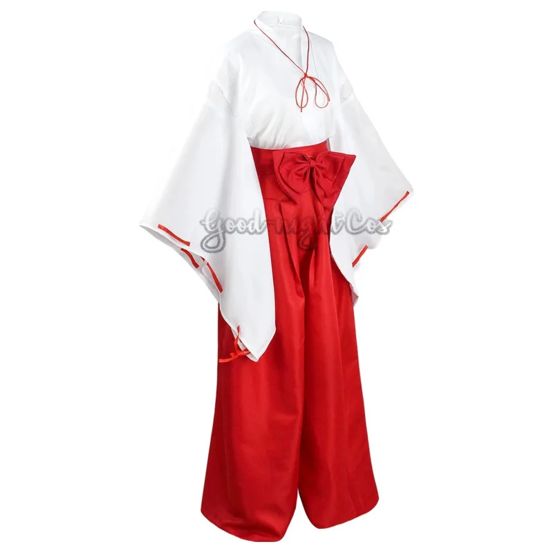 Anime Inuyasha Kikyou Cosplay Costume Shoes Wig  Kimono for Halloween Suit Women Role Play Clothing Party Uniform Wig Full Set