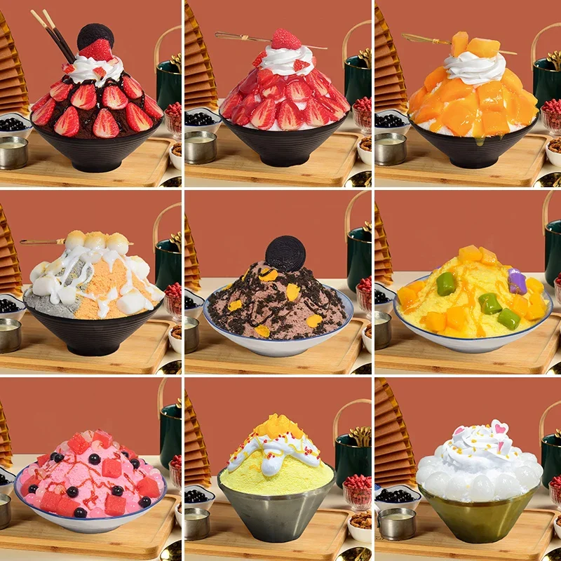 Simulation snow and ice model Korean snow and  fake cream fake sponge shaved ice model decorative decoration shaved i