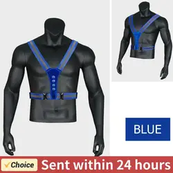 LED Sports Reflective Vest Elastic V-Shaped Illuminated Reflective Adjustable Vest for Night Running Motorcycle Cycling