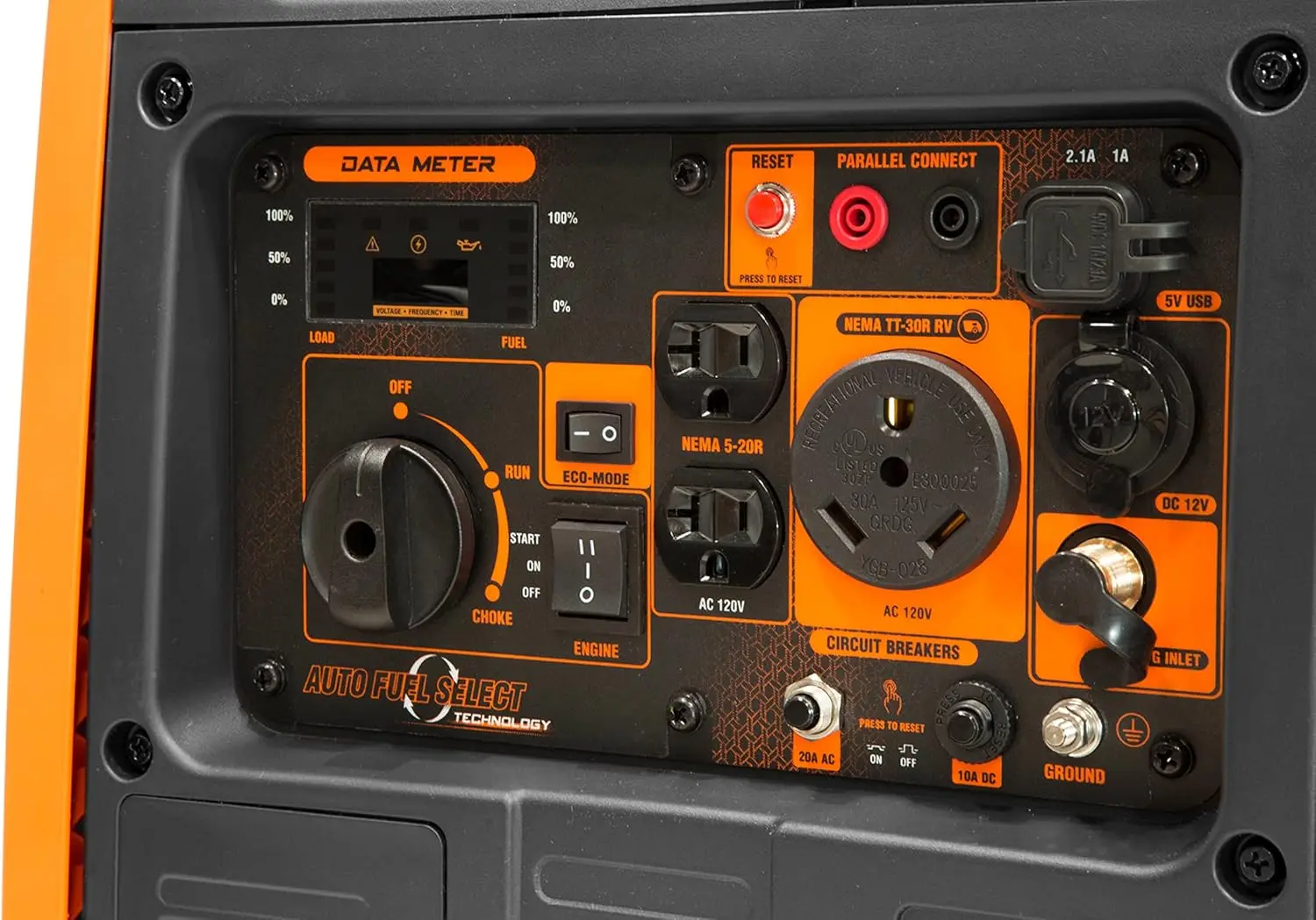 Super Quiet 4500-Watt Electric Start Dual Fuel RV-Ready Portable Inverter Generator with Fuel Shut-Off