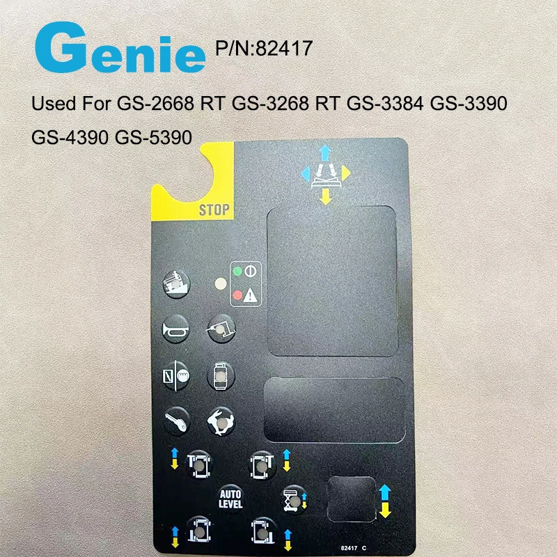 

82417 82417GT GE-82417 Platform Control Panel Decal Used For GS-2668 RT GS-3268 RT GS-3384 GS-3390 GS-4390 GS-5390