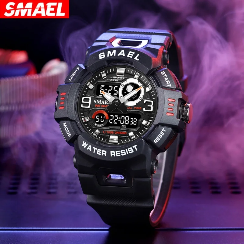 

Smael Waterproof Electronic Watch Student Watch Men's and Women's Multi-Functional Sports Double Luminous Electronic Watch