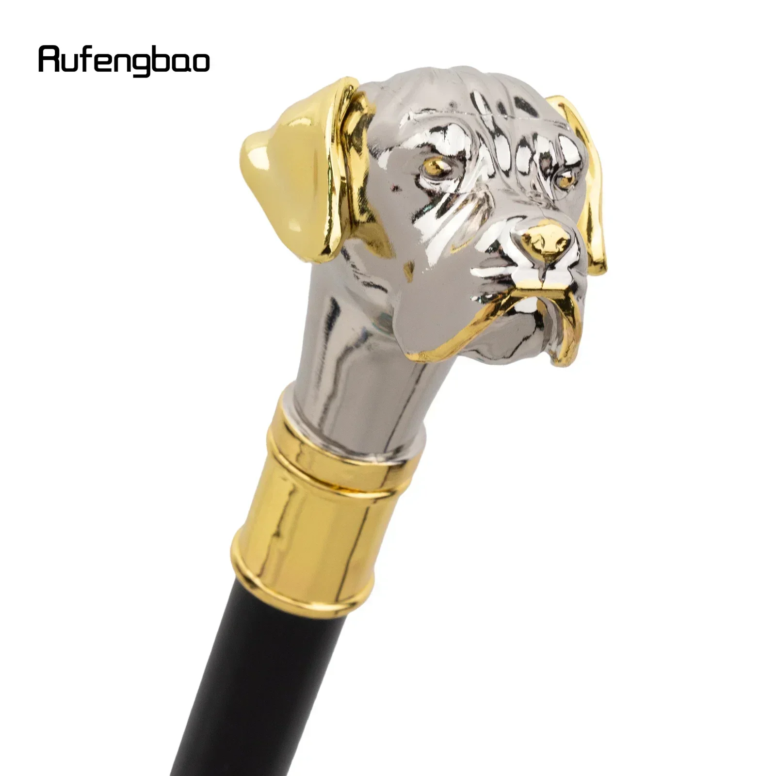 Golden Silver Dog Handle Luxury Pattern Pekingese Stick Party Fashion Walking Stick Decorative Cospaly Cane Knob Crosier 92cm view 2