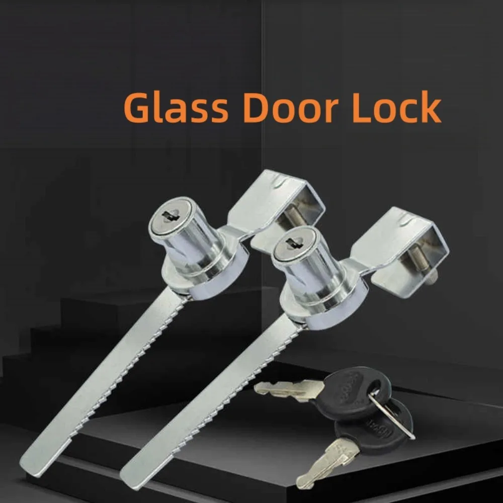 1Pcs No Perforation Zinc Alloy Glass Door Lock Sliding Display Cabinet Wine Cabinet Lock Single Double Glass Door Hardware Lock
