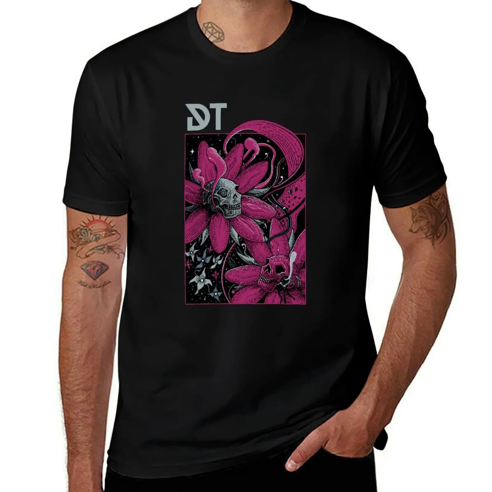 DT Grotesque Flower T-Shirt Abstract Pattern Print Top T-Shirt