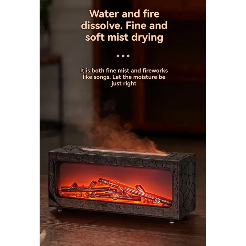 -ESTR Mini لموزعات الزيوت العطرية مع جهاز تحكم عن بعد لمرطب الموقد يتميز لهب النار 7 ألوان خفيفة