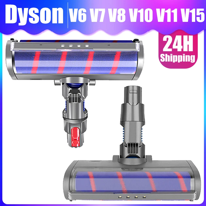 แปรงลูกกลิ้งหัวพื้นแบบนิ่มสำหรับ Dyson V6 DC58 DC59 DC62 DC74 V7 V8 V10 V11 V15ชิ้นส่วนเครื่องดูดฝุ่นหมุนได้