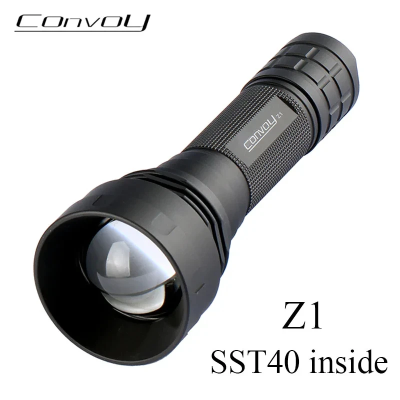 Convoy Z1 SST40 2000LM Zoomable LED Flashlight 5000K/6500K 18650/21700 Battery 4/12-Group Modes Temperature Control Torch Lamp