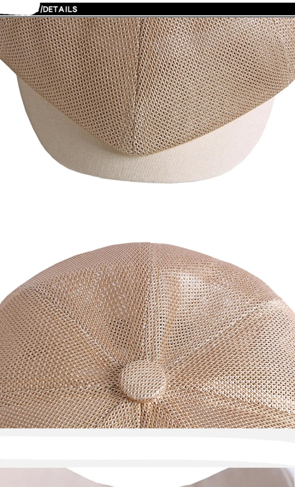 HT4821 Baskenmützen Frühling Sommer Mesh-Kappen für Herren und Damen Künstler-Malermütze Atmungsaktive Ivy Flat Cap Unisex Achteckige Baskenmütze – Detail 9
