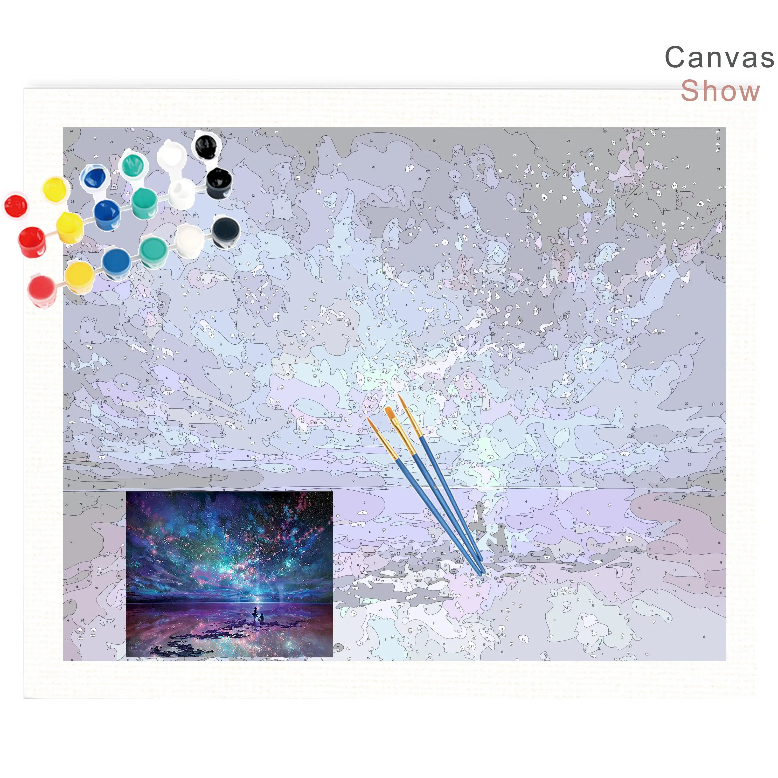 RUOPOTY Frame Picture Diy Painting By Numbers Starry sky Coloring By Numbers Acrylic Canvas Painting Handpainted Drawing Art