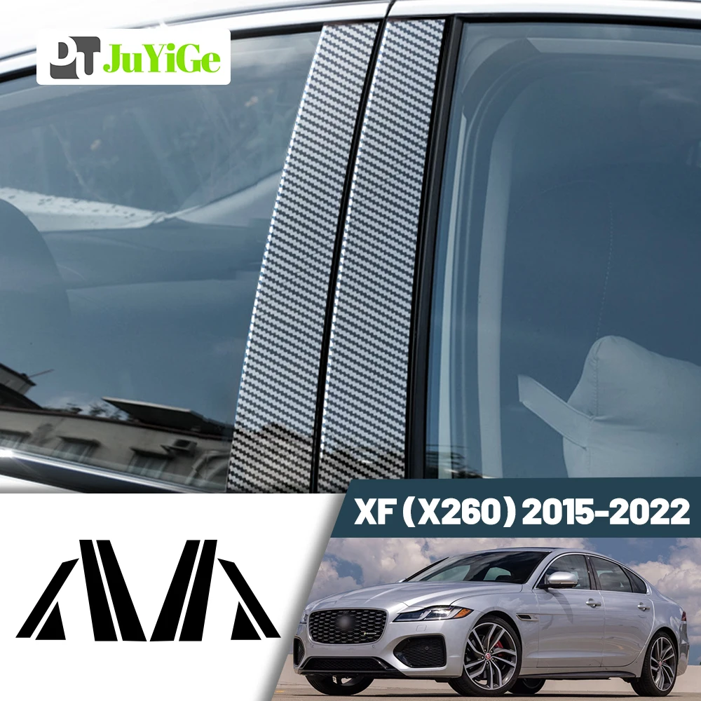

Glossy Black Carbon Fiber Window Door Deal B C Pillar Post Cover Sticker For Jaguar XF II X260 2015-2022 2016 2017 2018 2019