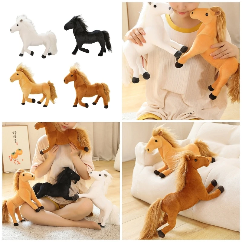 Stuffed Animal Horse Couch Decors Soft Baby Shower Toy for Toddler Emotion Smooth Christmas New Year Supplies