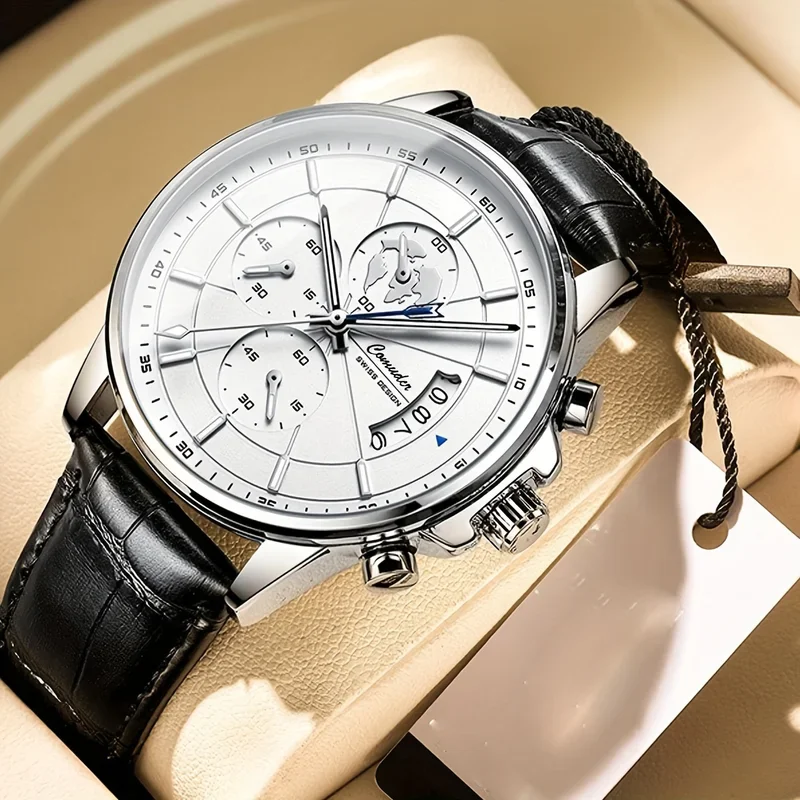 New ultra-thin men's watch calendar luminous fashion high-end temperament quartz watch