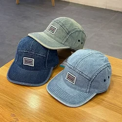 Denim z płaskim rondem w stylu Vintage czapki baseballowe męskich kobiet w stylu Harajuku czapka typu Snapback moda uliczna 5-panelowa czapka na deskorolkę casquette gorra