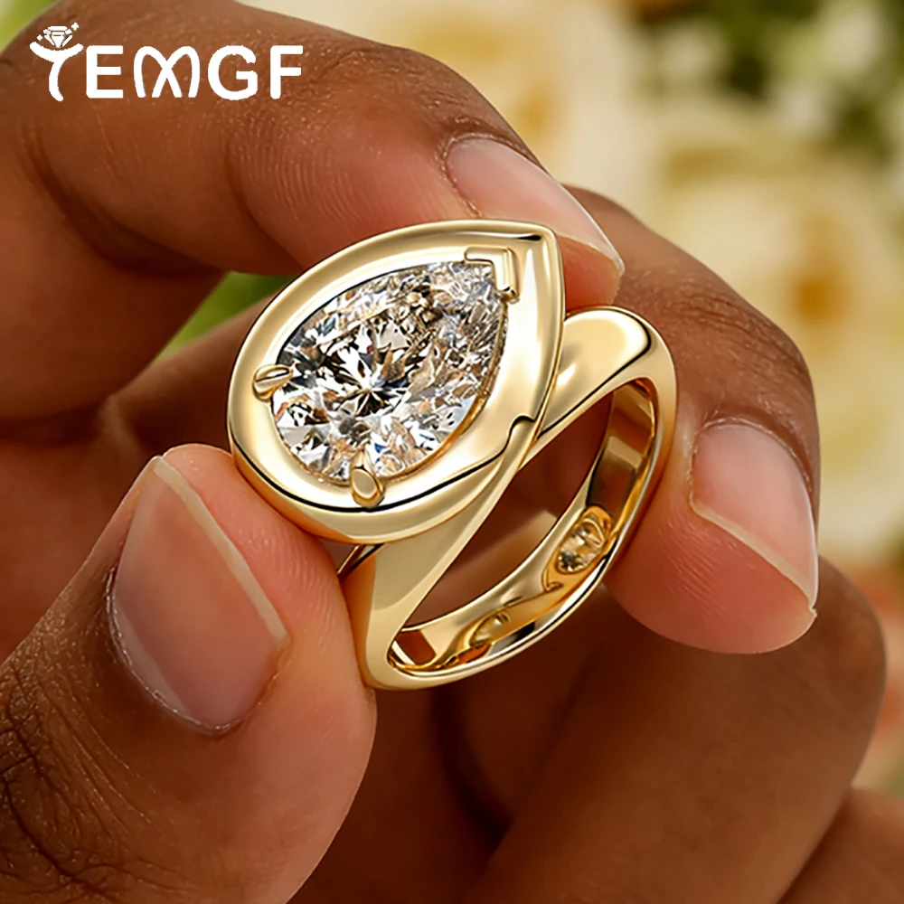 

Кольцо TEMGF 2CT с моассанитом для очаровательных женщин, из стерлингового серебра 925 пробы, с лабораторным бриллиантом в закрепке безель, роскошное, блестящее, свадебное украшение