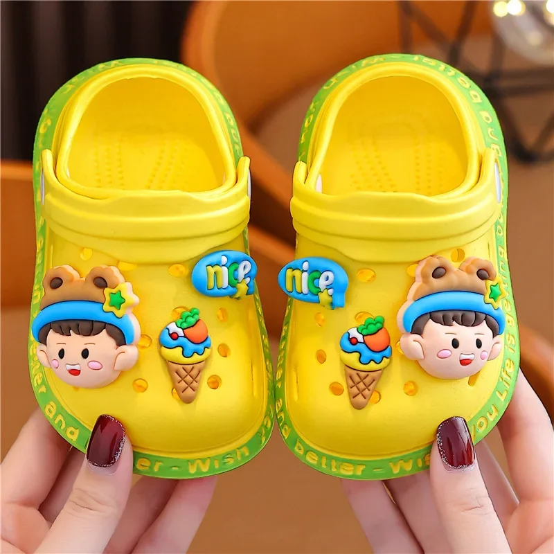 Kids Summer Outdoor Slippers Girl Baby Cartoon Cute Boy Antiskid Light Slippers Children Boys Cute Icecream Sandals