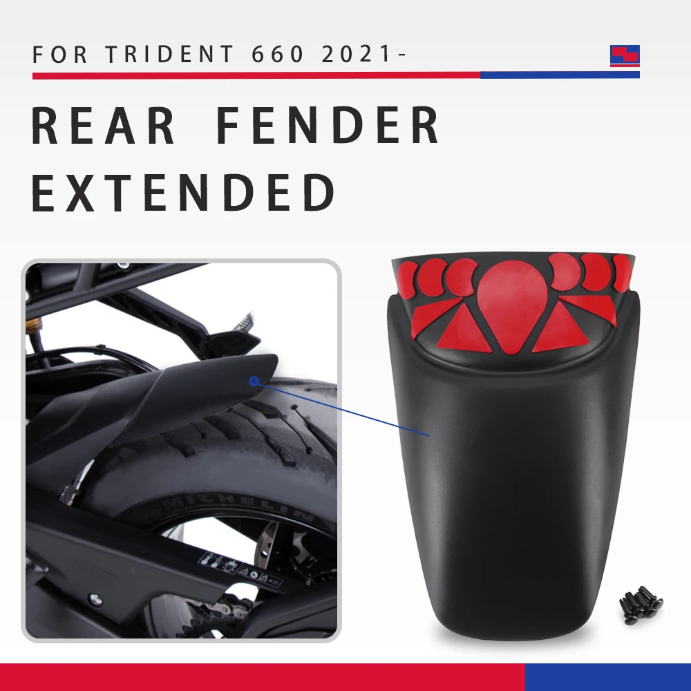 For Trident 660 Trident660 2021 2022 -Motorcycle Accessories Rear Mudguard Fender Rear Extender Hugger Extension