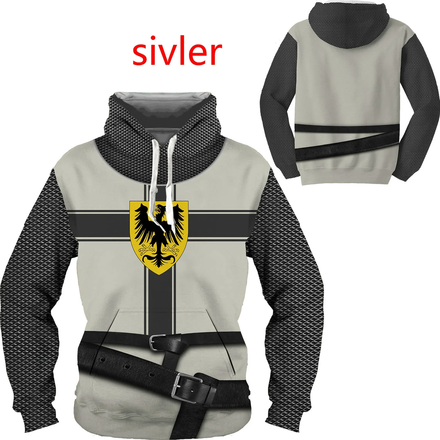 2022 Fashion Cosplay Hoodies Medieval Knight 3D Armor All Over Printed Mens Sweatshirt Unisex Pullover Casual Jacket