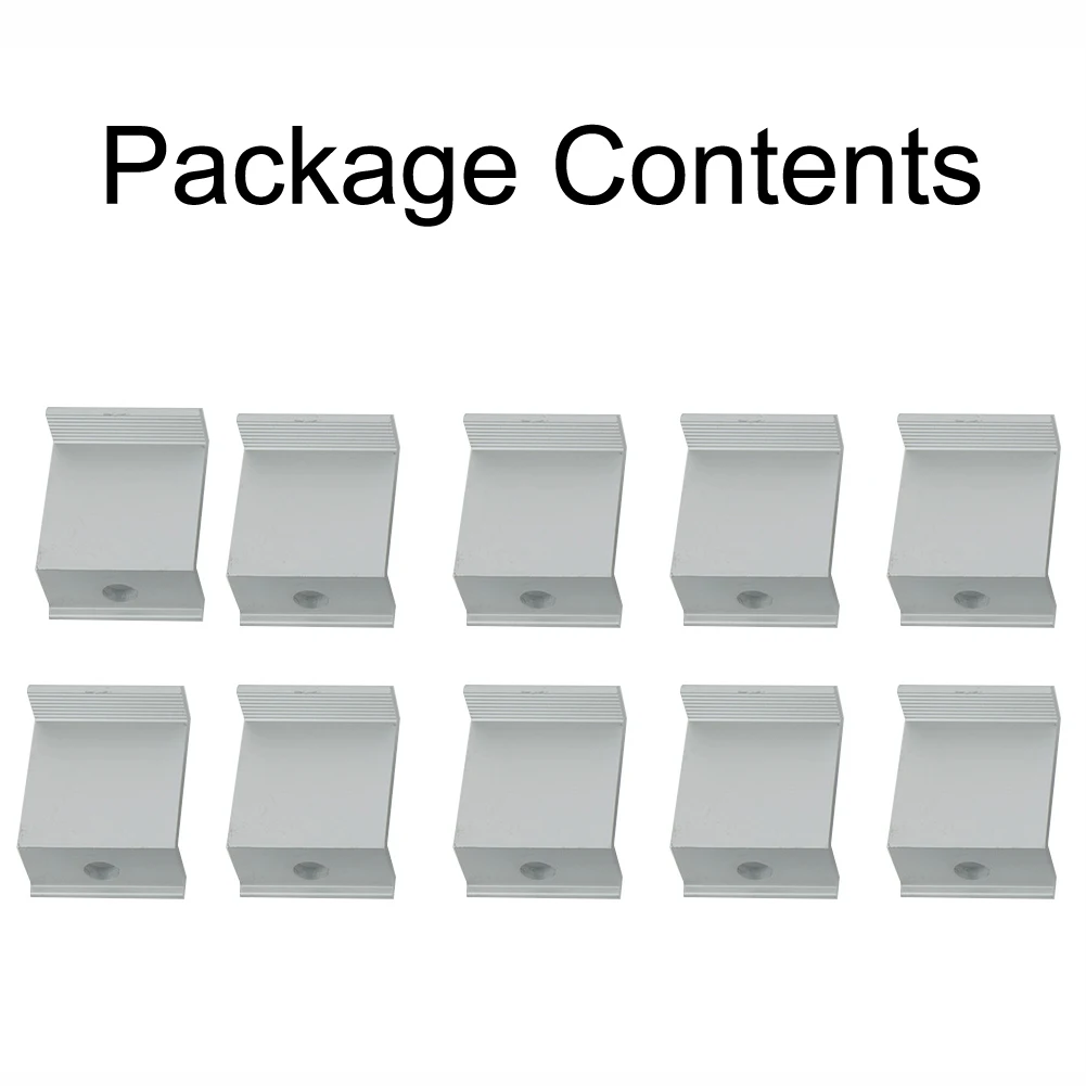 10ชิ้นขายึดแผงโซล่าแผงโซลาร์เซลล์แผงโซล่ายึดแผงเซลล์แสงอาทิตย์อุปกรณ์เสริมอะลูมินัมอัลลอยยึดปลาย