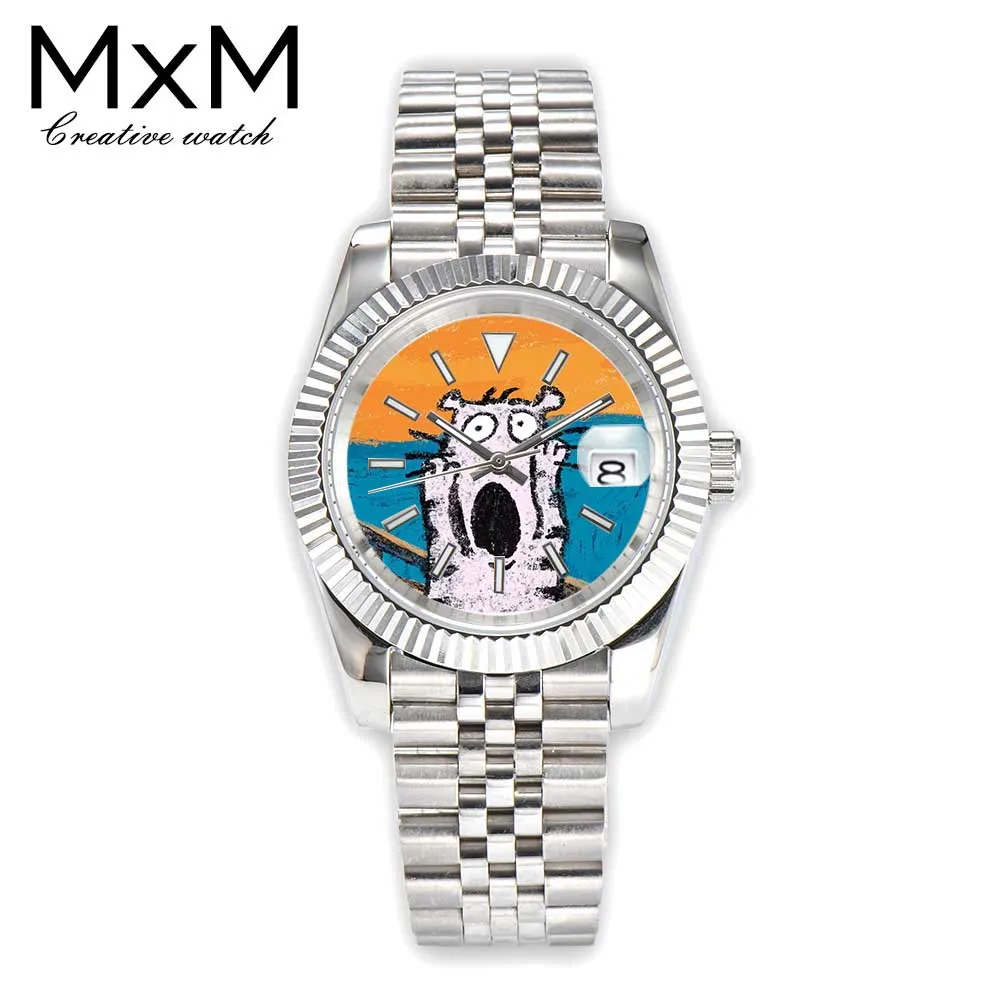 36/39mm Creative DIY Watch Men's watch Sapphire glass Stainless steel waterproof NH35 movement NH35 watch custom logo watch