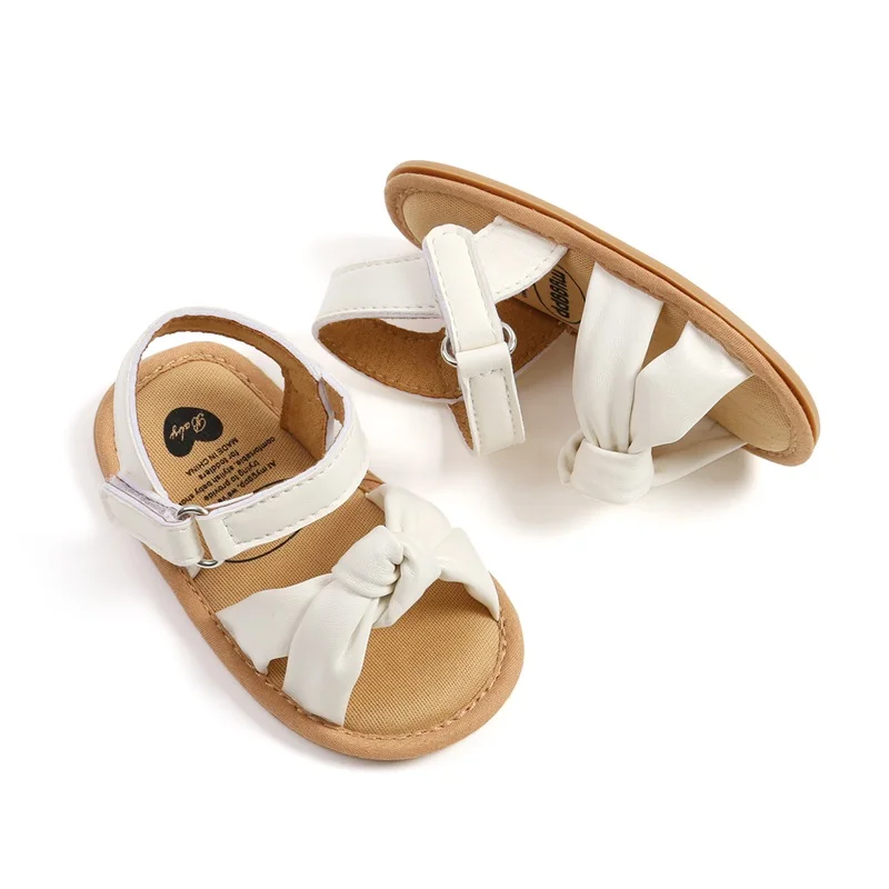 Infant Girls Cute Bowknot Sandals Soft Sole Non-slip Summer Shoes for Baby Toddler Newborn Open Toe Walking Sandals