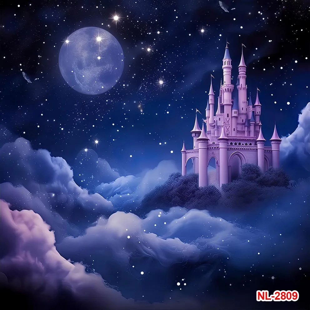 Moon Night Castle Palace Birthday Party Photography Backgrounds Starry Sky Baby Newborn Children Backdrops Decor Photo Studio