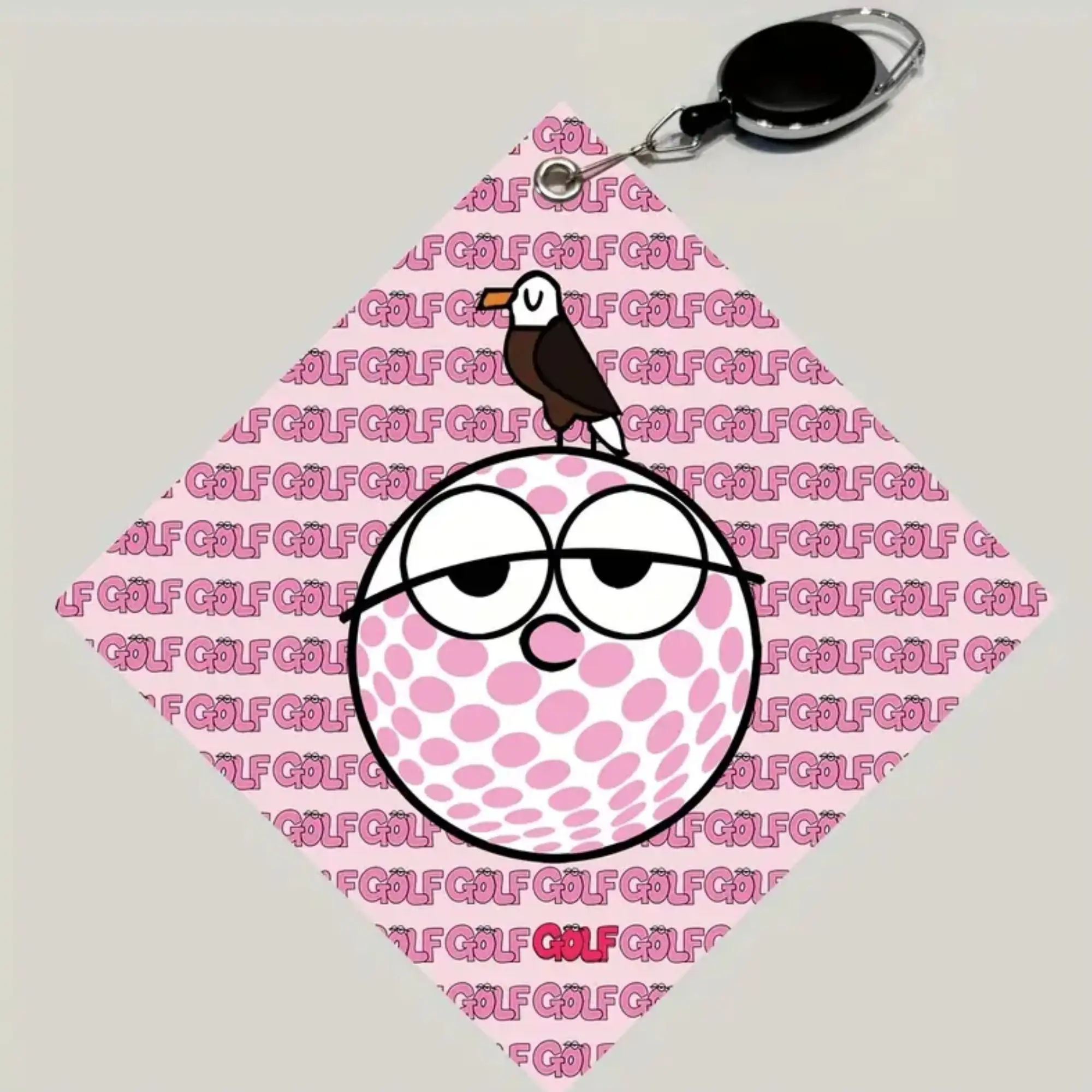 

Pink Golf Towel Stylish and Unique, Double-Sided Print, Retractable Hook, Creative Gift for Golf/Picnic/Bowling Enthusiasts