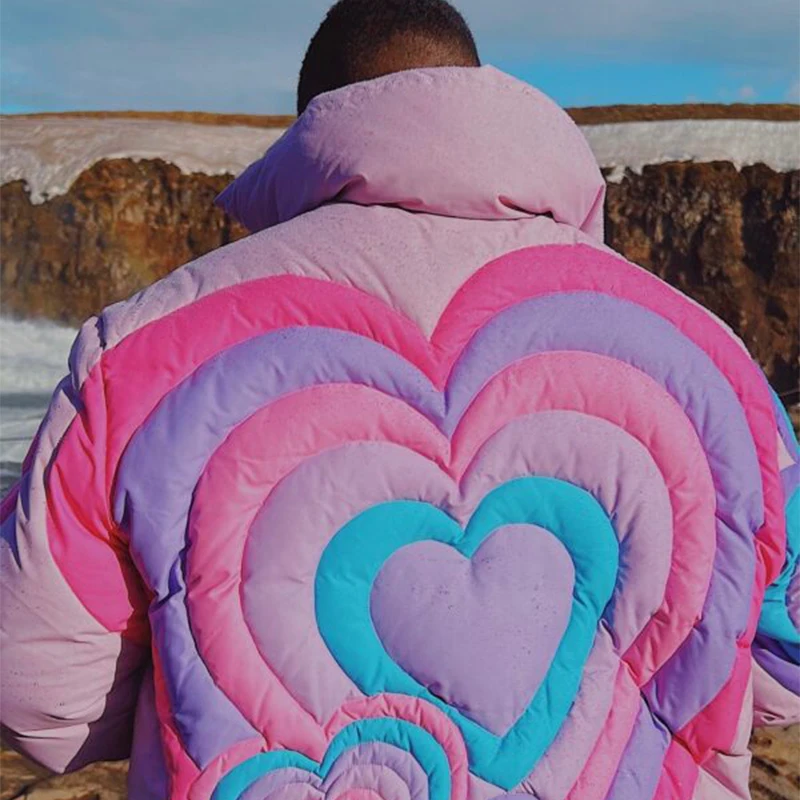Ins Impiombato Colore Cuore che piuma Jaet Cappotto imbottito da uomo Gioventù Faion Impermeabile Bianco Du Piuma Regolare Sottile