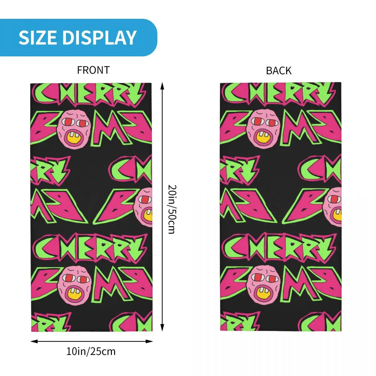 Cherry Bomb Neck Gaiter Printed Unisex Face Mask Scarf Warm Headband Hiking Windproof