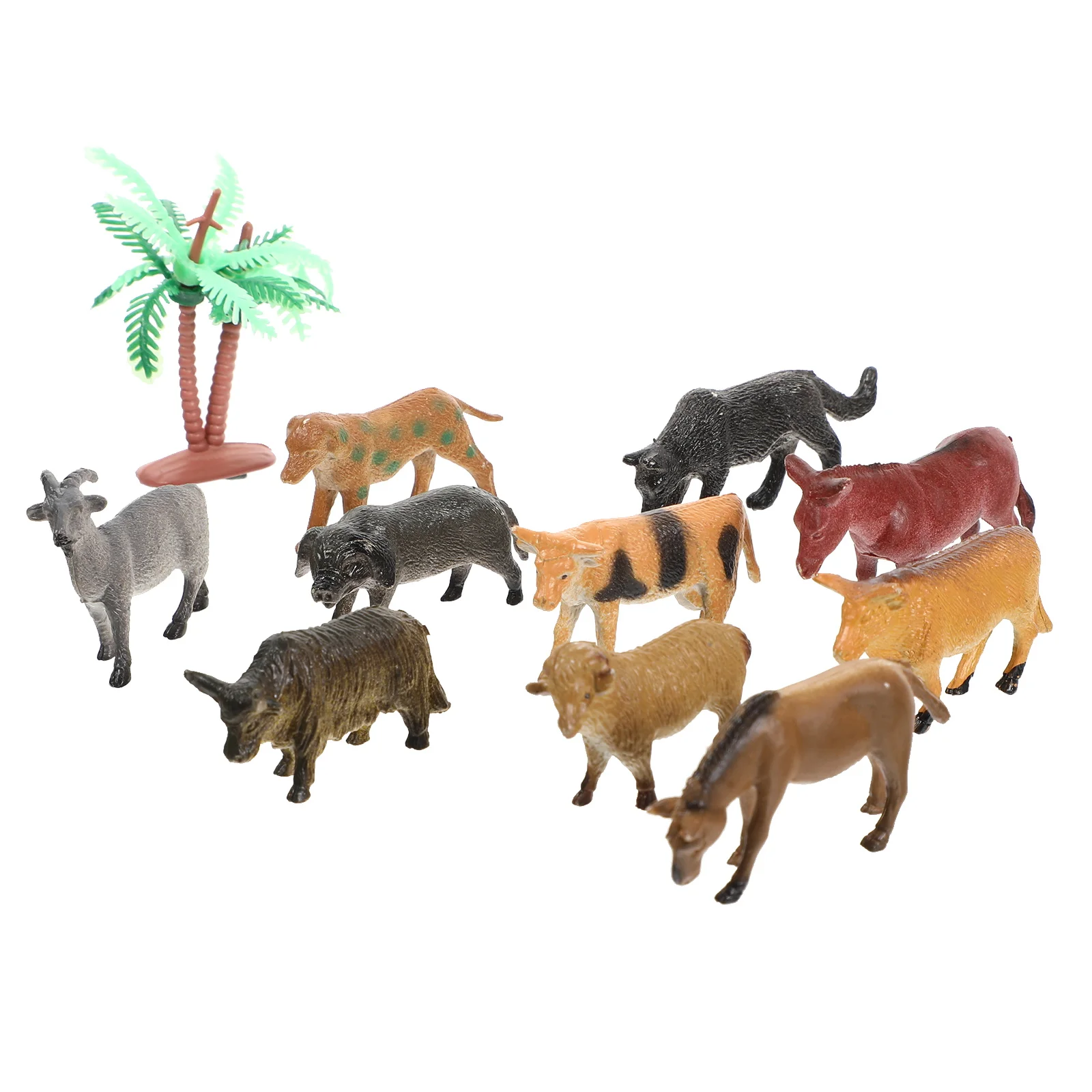 Figuras de animales de granja, juguete, modelos de resina realistas, bordes lisos, juego educativo de aprendizaje, recuerdos de fiesta de animales, 12 Uds.