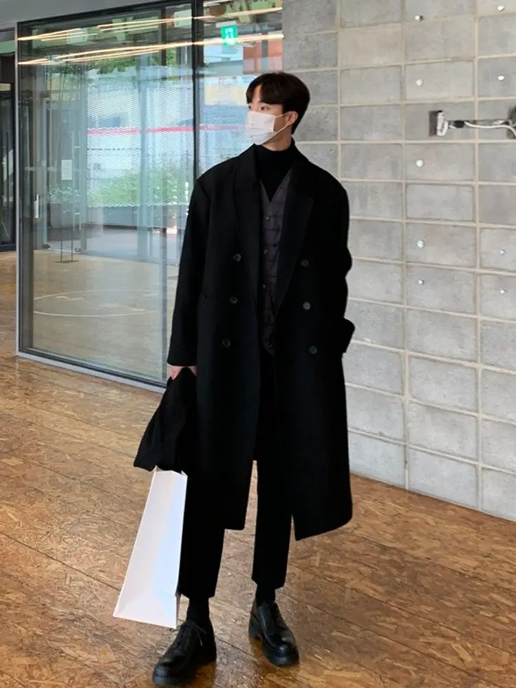 

Wool Blend High Quality Coat Mans Asymmetric Unbalanced Lopsided One-Sided Skewed Tilted Inclined Slanted Oblique Angular Warmer