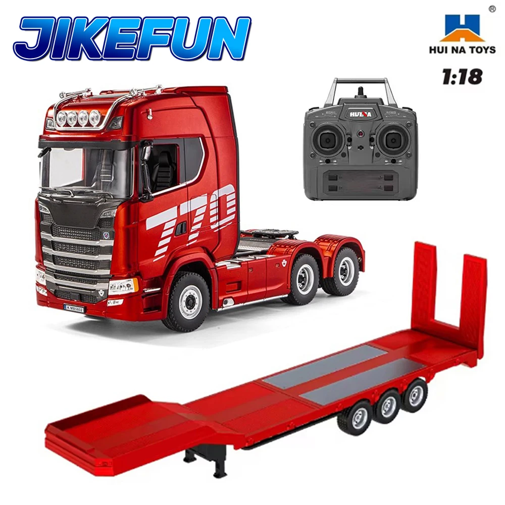 HUINA 1501A 1/18 RC-Truck 19CH 770S Legierungs-Traktor 1501+1502 2,4G Ferngesteuerter Bauanhänger-LKW mit Licht und Sound Spielzeug