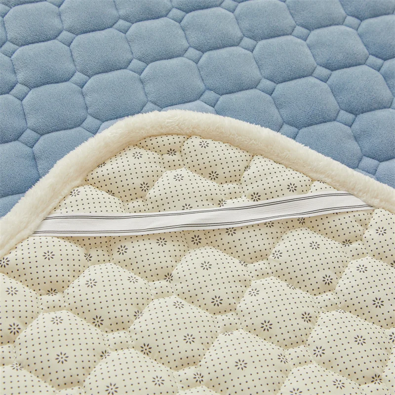 Colchão de flanela acolchoado para adultos e crianças, folha plana quente, capa macia, impressão de moda, inverno
