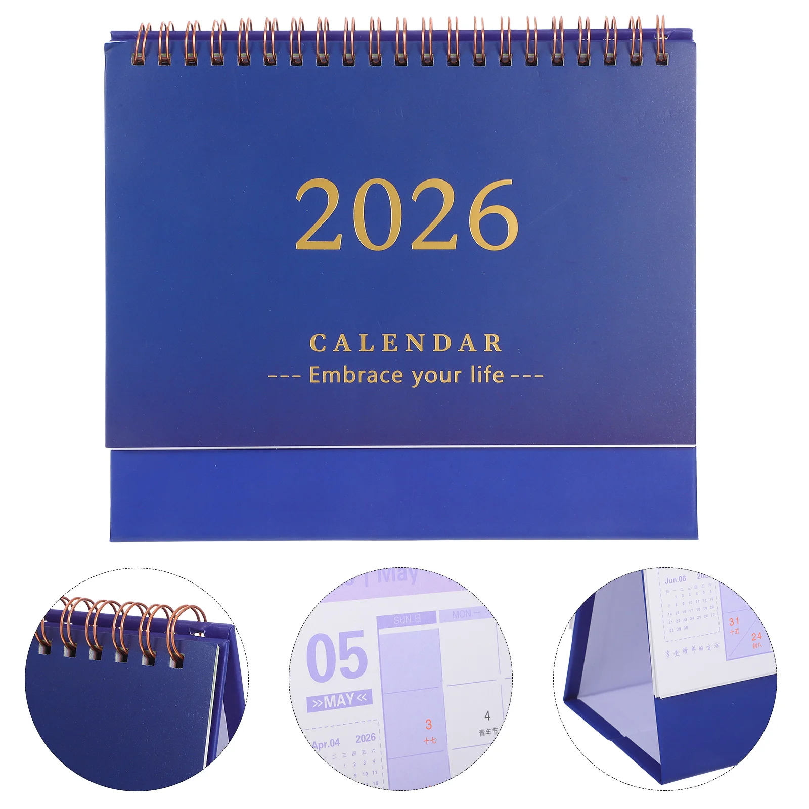 

2026 Flip Desk Calendar Coil Binding Monthly Planner Standing Table Organizer For Office Home Time Management Daily Agenda