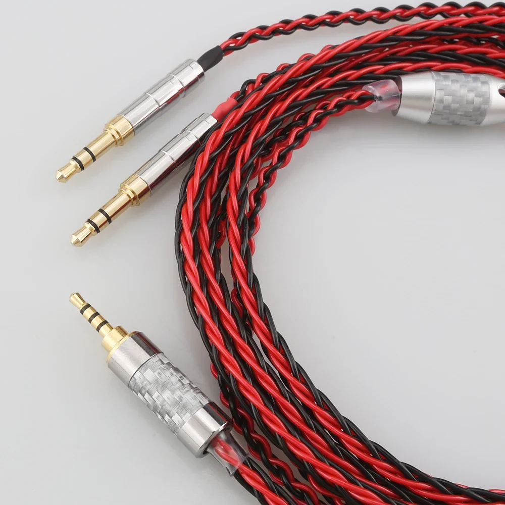 High Quality Red Black Headphone Earphone Cable For Beyerdynamic T1 T5P II AMIRON HOME Denon AH-D600 AH-D7100 Headphone