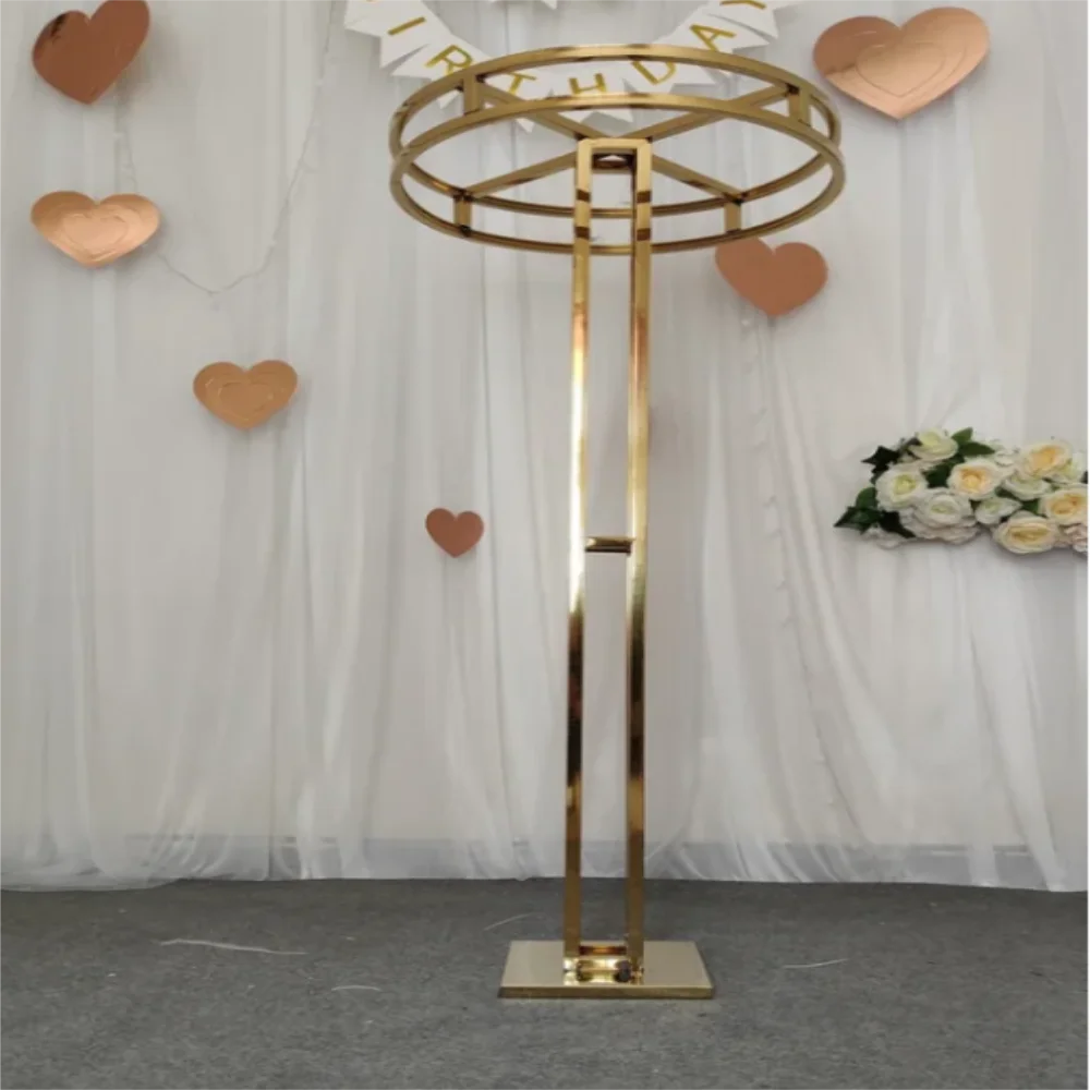 

6PCS crystal flower racks for wedding desktop decoration stainless steel bright gold wedding arch birthday party decoration rack