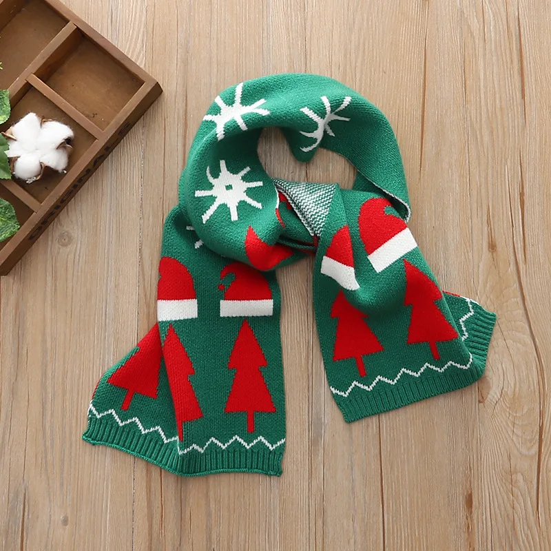Children's Scarf 2025 Winter New Style Baby Christmas Gift Woolen Knitted Warm Thick Scarf for Boys and Girls
