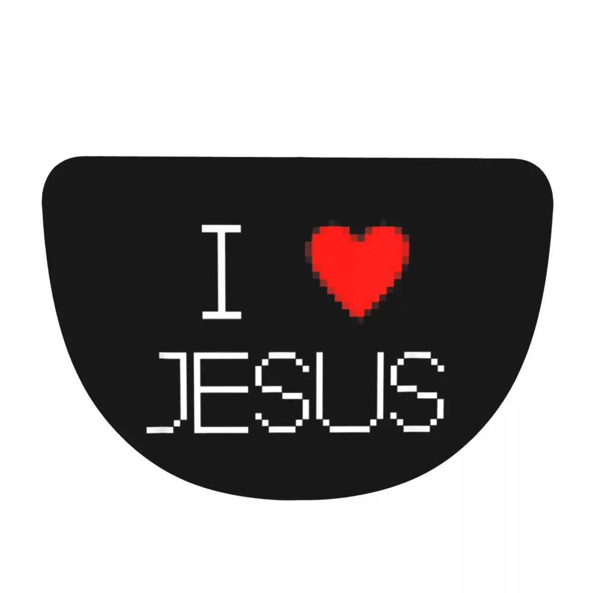 I Love Jesus God Cross Print Soft Flannel Half Round Doormat Non Slip Bathroom Mat Absorbent Floor Carpet for Garage