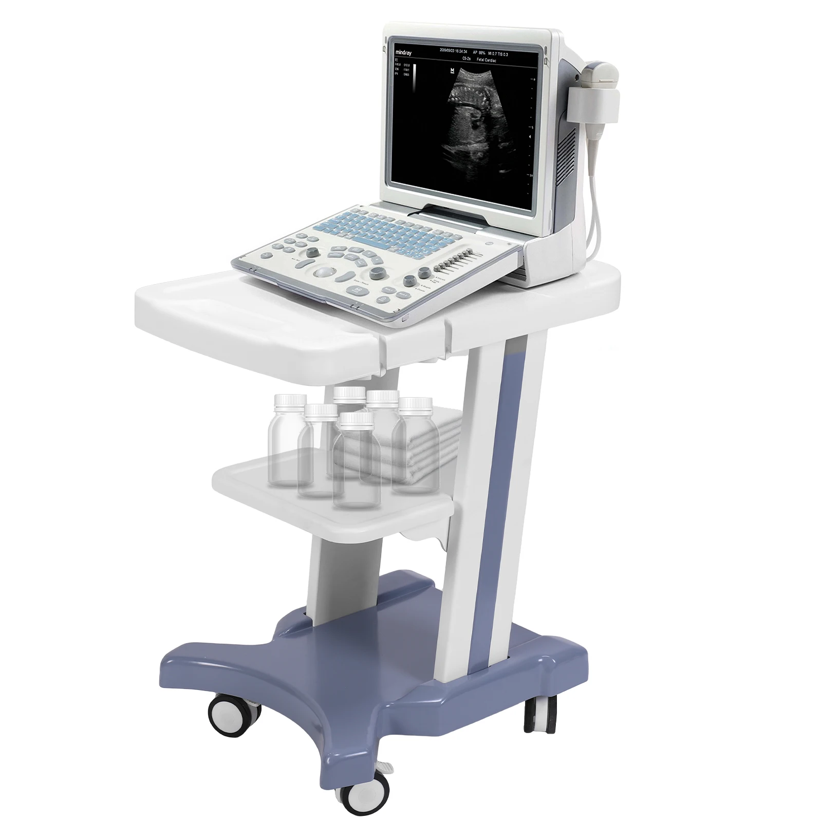 Poste de travail mobile pour infirmières avec chariot à ultrasons mobile à roues pour système de scanner d'imagerie par ultrasons