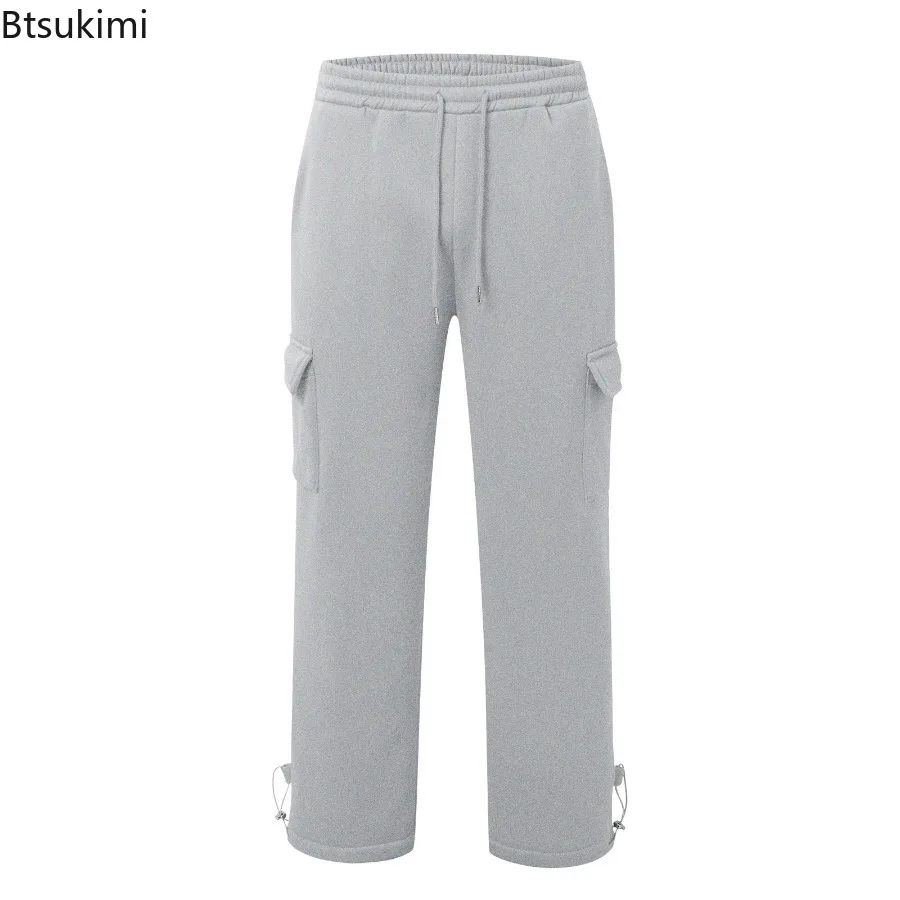 2025 Autumn Men's Casual Sports Pants Straight Multiple Pockets Long Baggy Trousers for Men Joggers Cargo Pants Men Streetwear