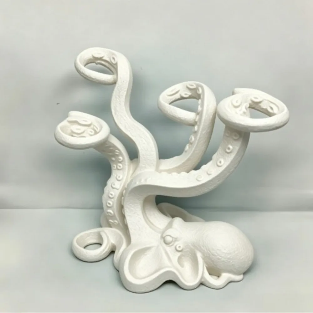 Multi-Slot Octopus Pen Holder Organizer Funny Toothbrush Holder Tentacle-Shaped 3D Printed Octopus Statue Graduation Season