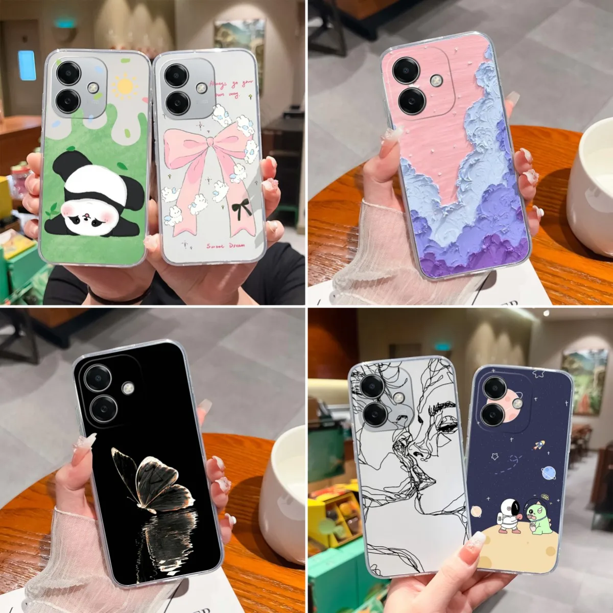 For OPPO A3x 4G 5G Clear Phone Case Soft TPU Cute Chubby Panda Pattern Top Quality Durable Anti Slip Silicone For OPPO A3 X Capa