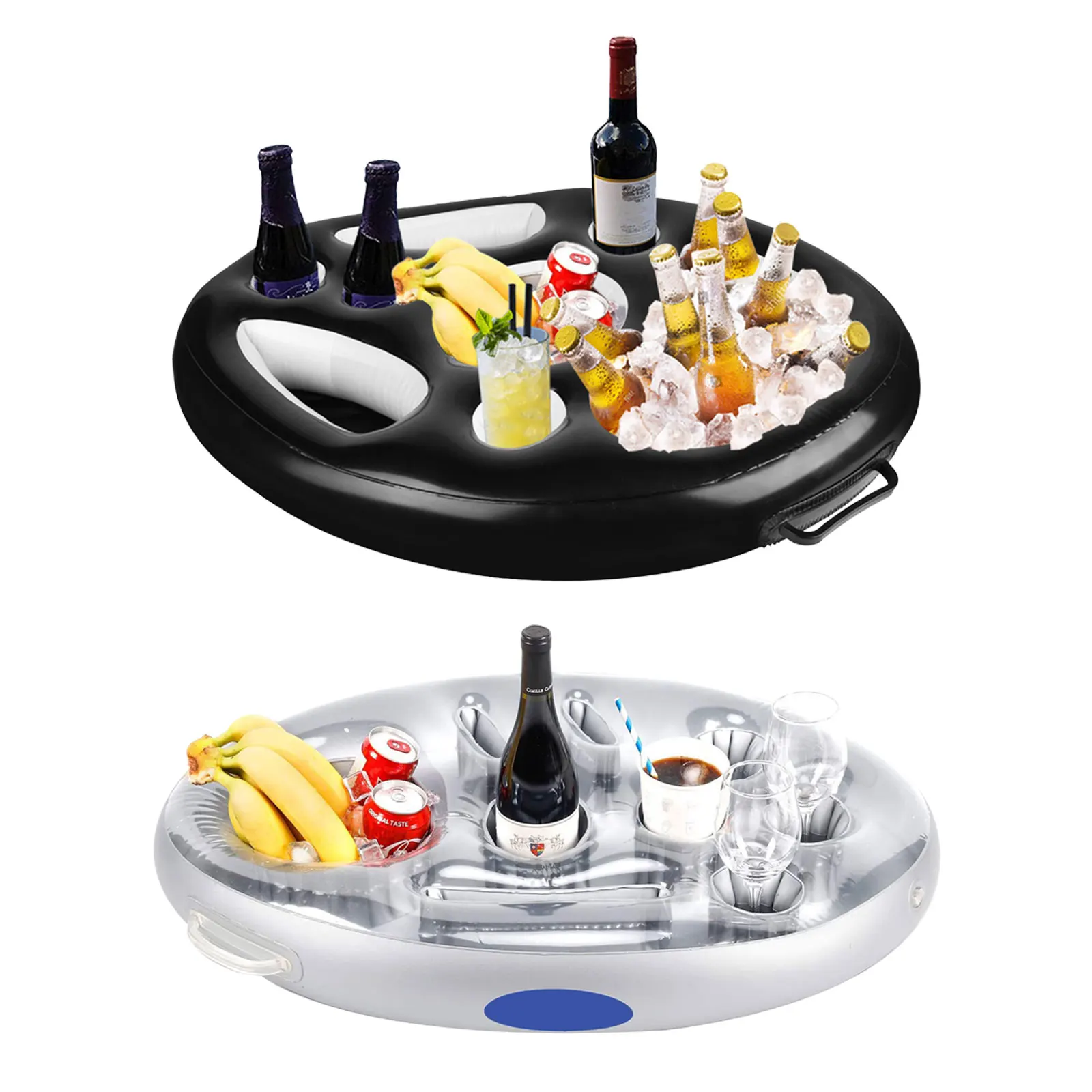 Inflatable Drink Cup Holder Drink Holder Swimming Pool Float Bathing Pool Bar Coasters PVC Beach Table Tray  Party Decoration