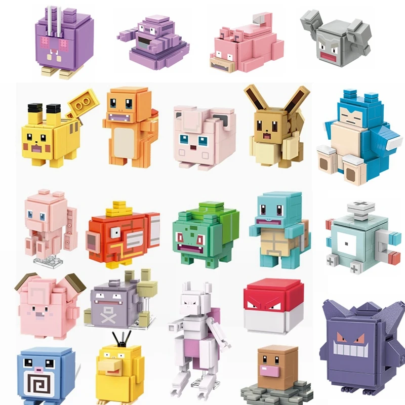 Pokémon Quest Building Pokemon Blocks Small Cartoon Picachu Animal Model Education Game Graphics Pokemon Toys For Kids Birthday