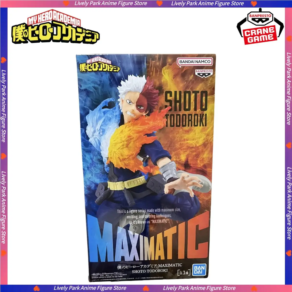 BANDAI Original My Hero Academia MAXIMATIC SHOTO TODOROKI Action Toy Figures Desktop Ornament Boxed Statue Model  Birthday Gifts